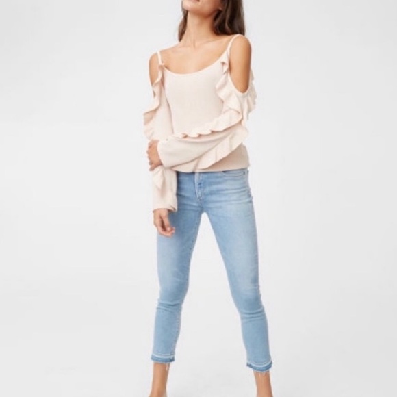 Club Monaco Pink Lesley Off-Shoulder Knit Top - Picture 1 of 5